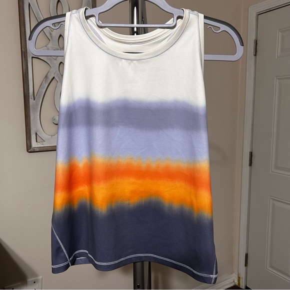 Athleta Tops - Athleta 1X Shanti Printed Crop Tank Purple‎ Orange Gray
